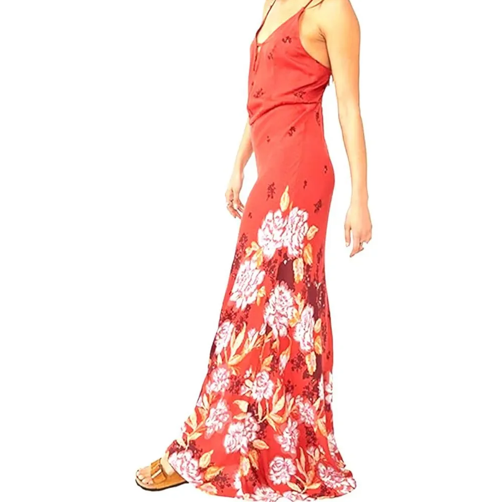 🌺Free People Red Floral Maxi Dress🌺
💜🌷Free Earrings w Purchase🌷💜 - Picture 11 of 13